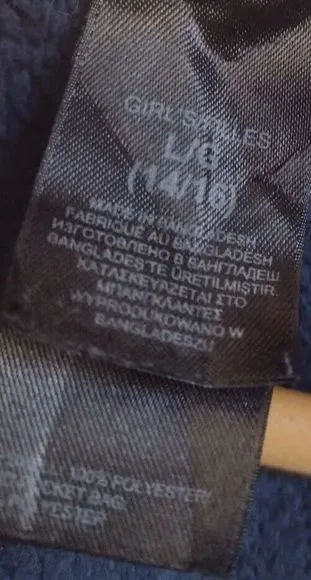 Girl's North Face Blue Fluffy Fleece Jacket Large Age 14 15 16 Year's Ladies XS - Picture 6 of 7